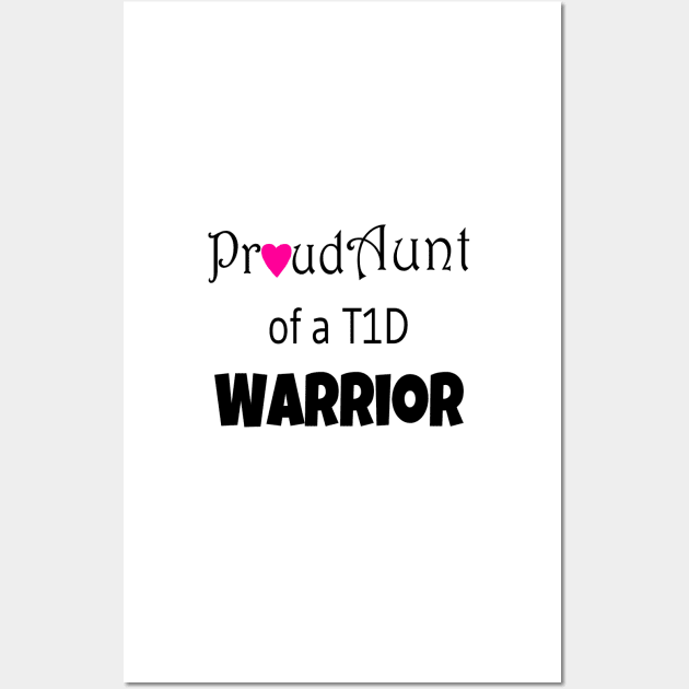 Proud Aunt - Black Text - Pink Heart Wall Art by CatGirl101